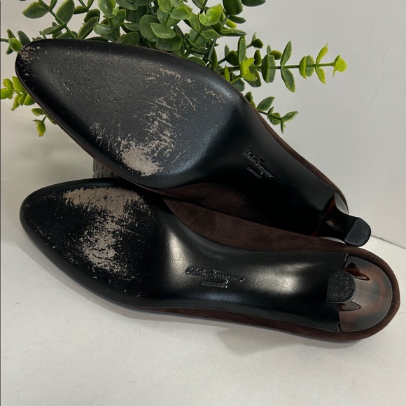 Salvatore Ferragamo Shoes Brown Espresso Suede Calf Sabrina Pump - Picture 12 of 16